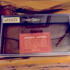 Genuine leather credit card/check wallet